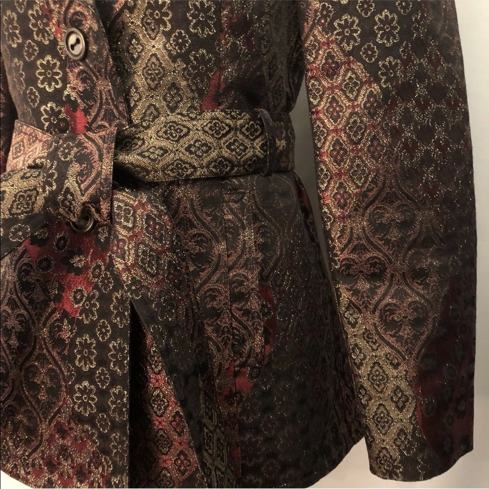 NEW CACHE Brown Gold Metallic Jacket/Blazer - Picture 5 of 8